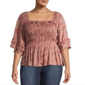 Floral peasant top